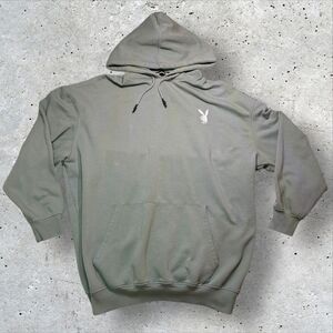 Playboy x Missguided Lips Magazine Cover Graphic Hoodie Green Oversized US 12